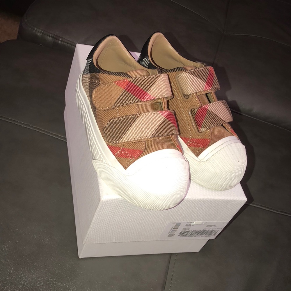 Toddler House check leather sneakers